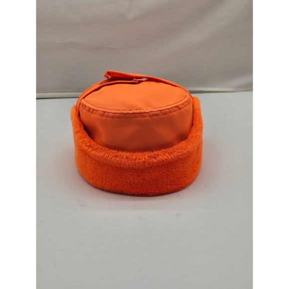 Vintage Made in USA Trooper Winter Trapper Hat Orange with Flaps Hunting - Picture 5 of 12